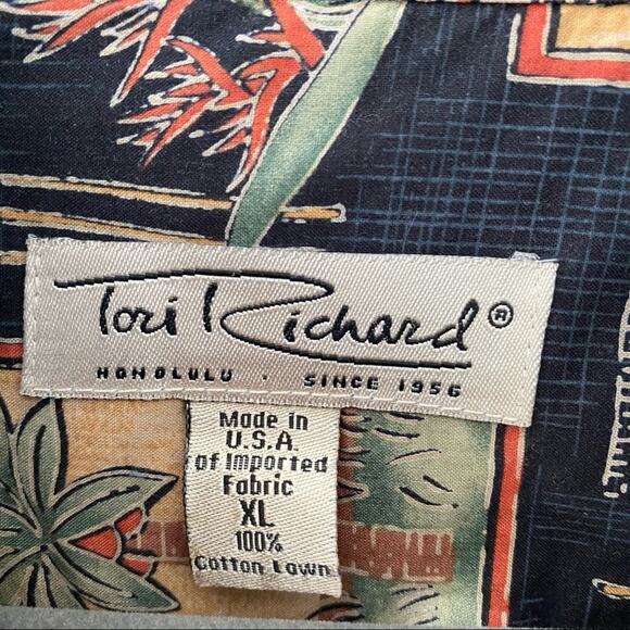 Tori Richard Vintage Hawaiian Shirt Palm Tree XL - Picture 3 of 6